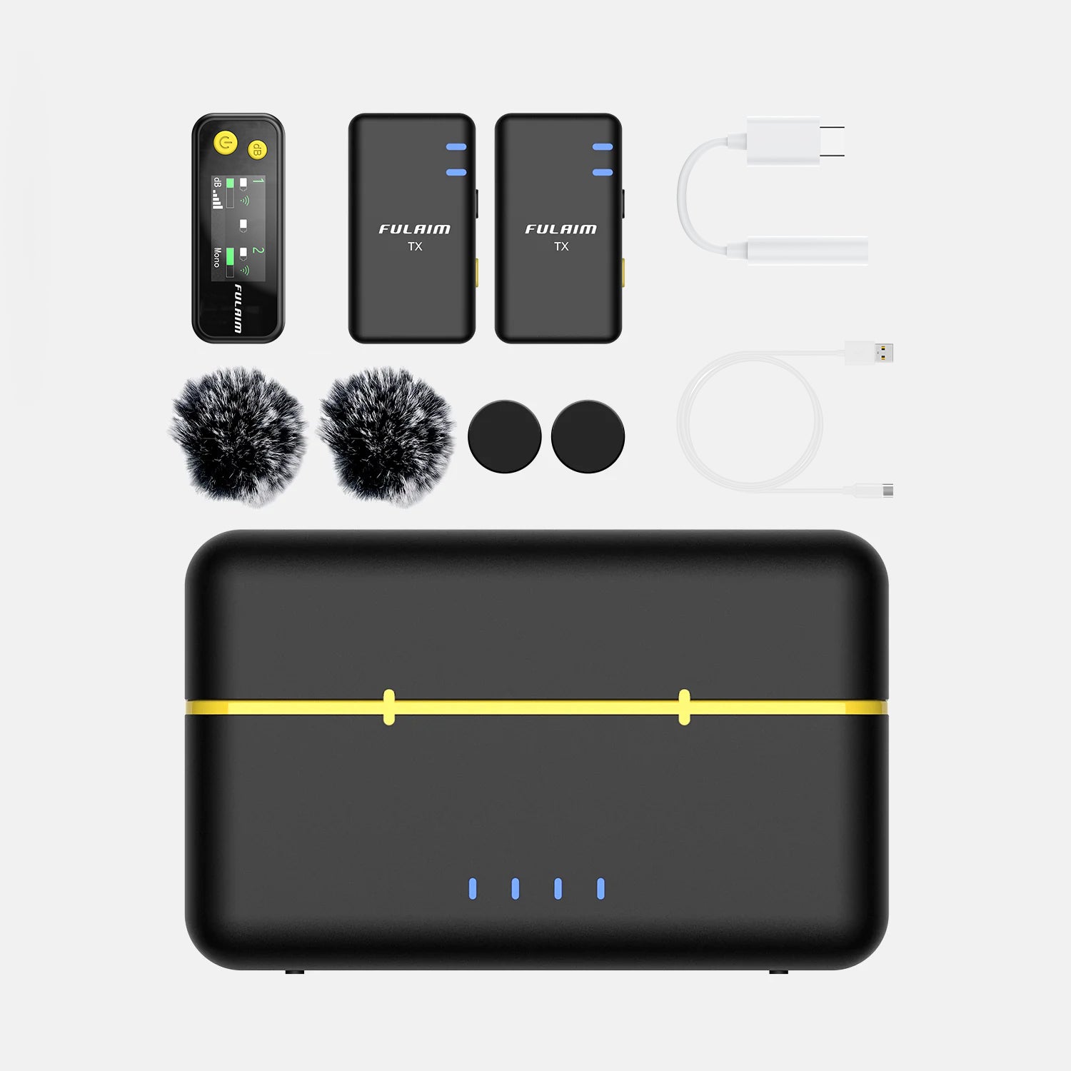 FULAIM X5M Wireless Lavalier Microphone System with Onboard Memory Recording