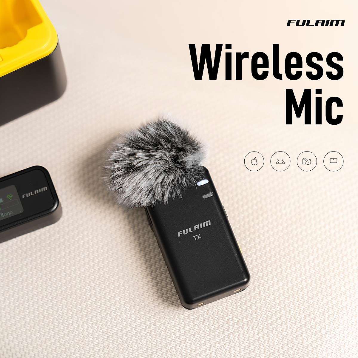 FULAIM X5M Wireless Lavalier Microphone System with Onboard Memory Recording