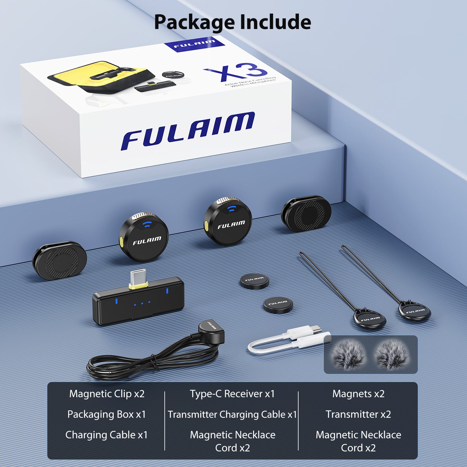 Fulaim X3 Wireless Magnetic Microphone System