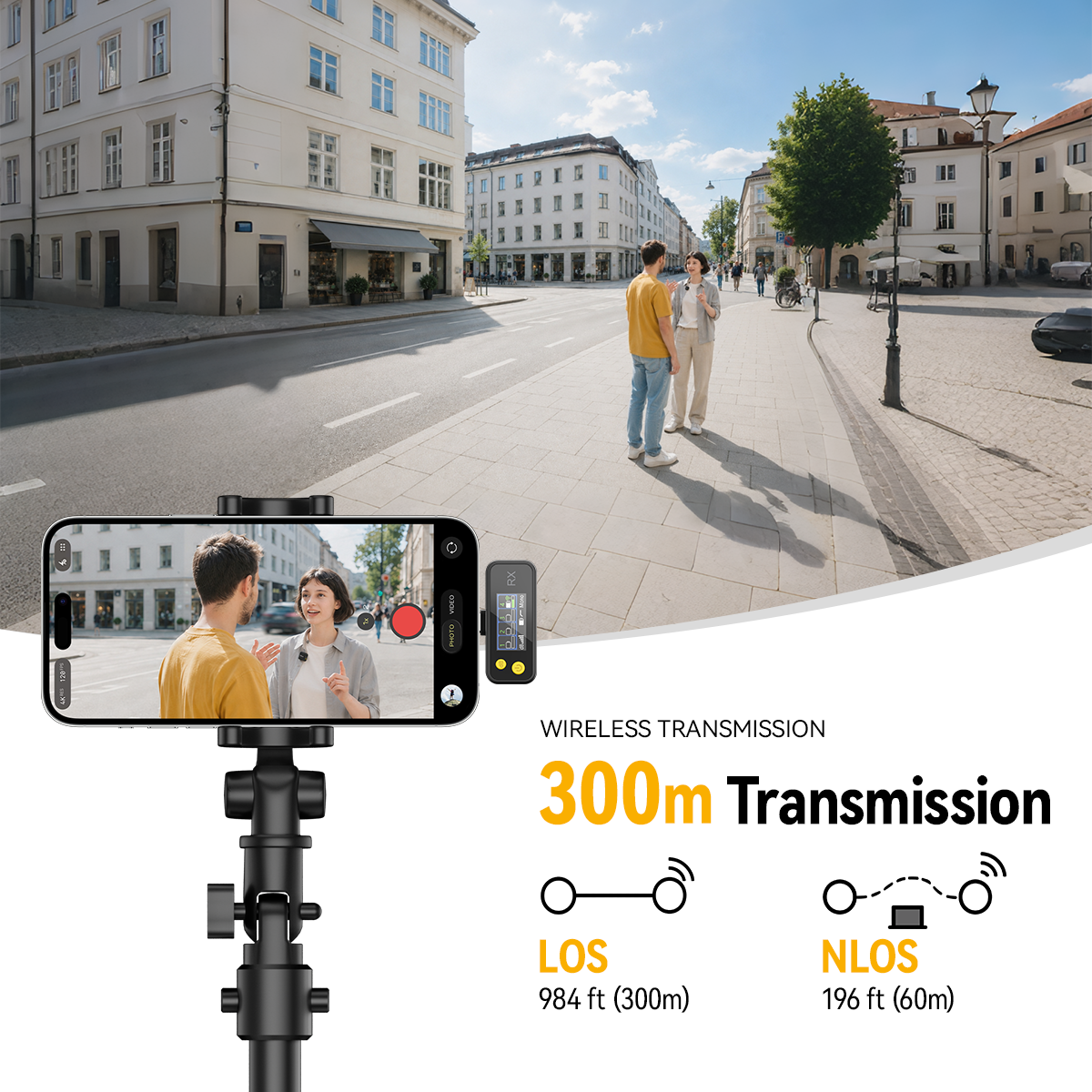 FULAIM X6Q wireless lavalier microphone delivering stable audio transmission up to 60 meters