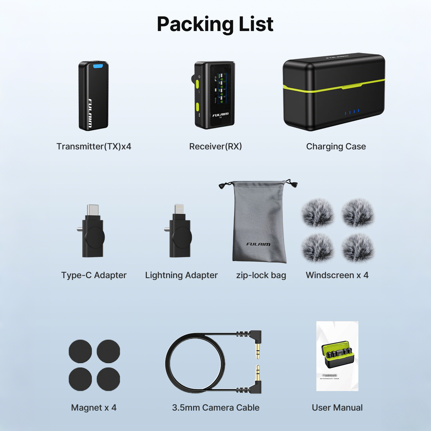 FULAIM X6PRO Wireless Lavalier Microphone System