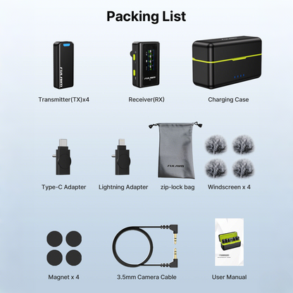 FULAIM X6PRO Wireless Lavalier Microphone System